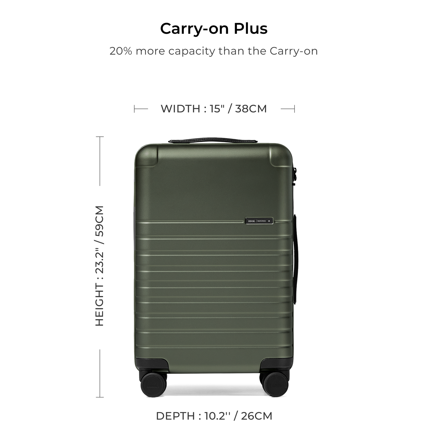 Essential Collection Suitcase Dark Olive Metallic MVST#size_Carry-On Plus